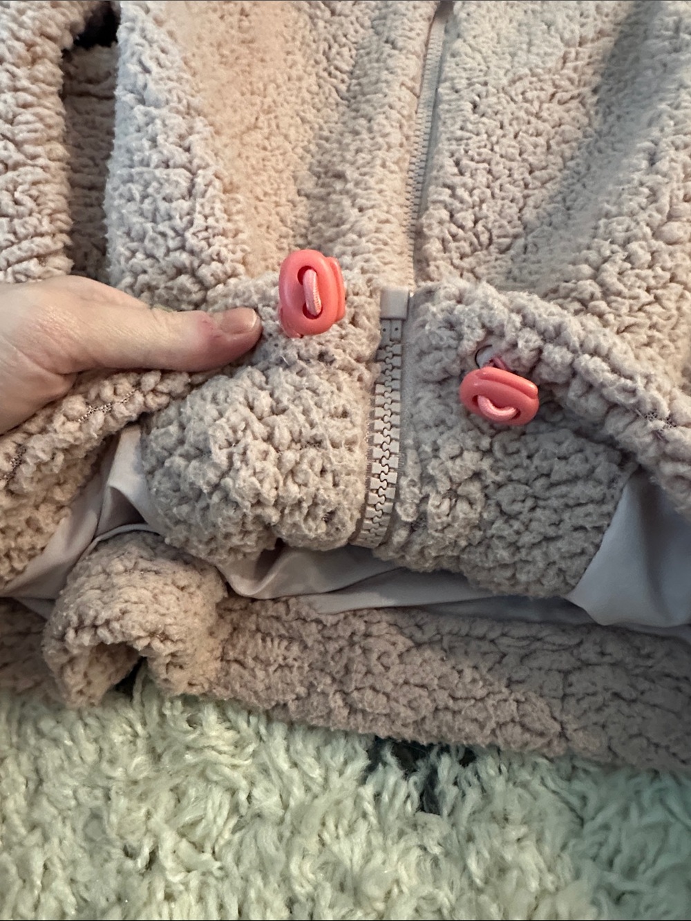 Urban Outfitters Taupe Teddy Sherpa Zip Jacket - Picture 2 of 5